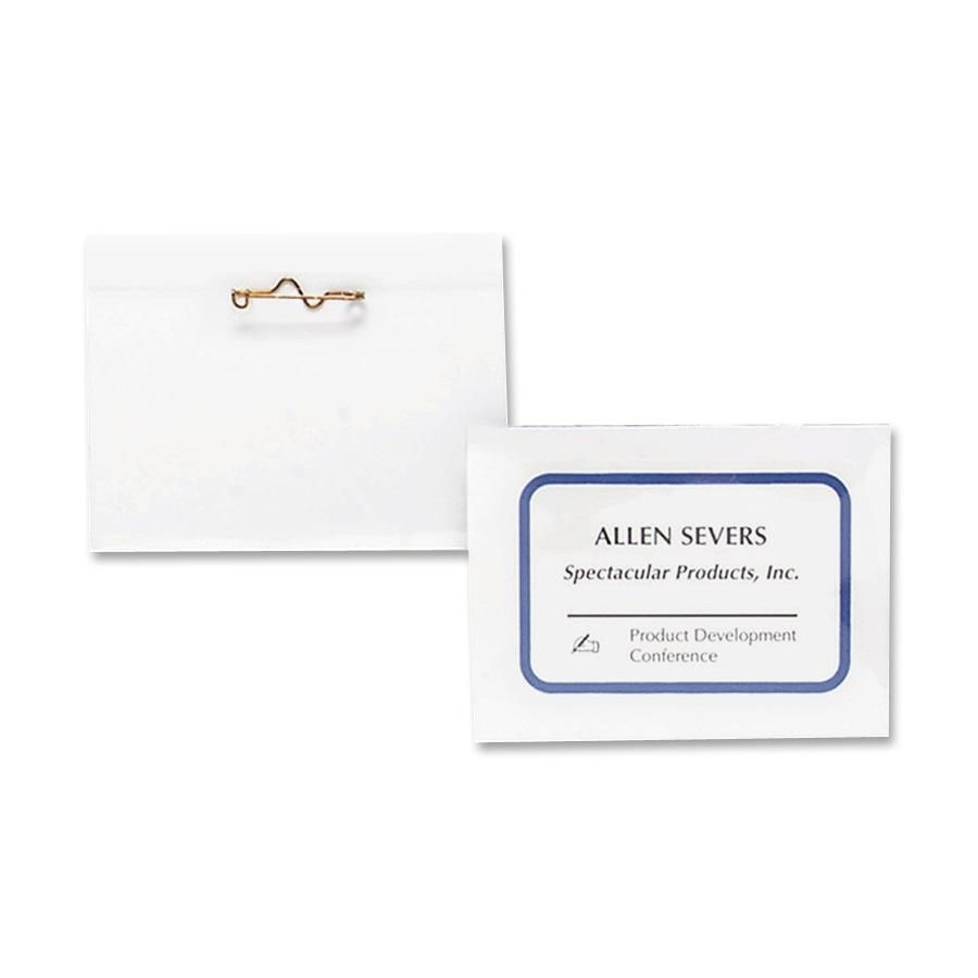 Clear Name Badge Holder - Pin Style