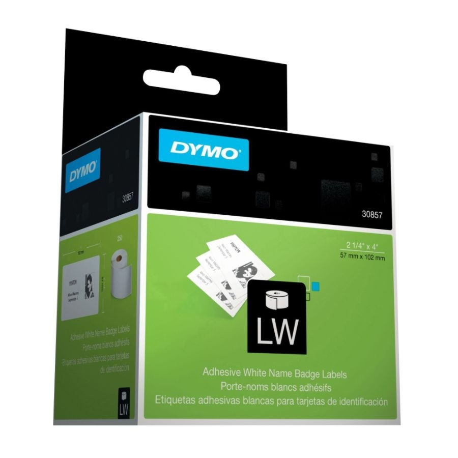 Dymo 30857 LW Adhesive White Name Badge Labels 