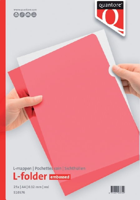 Economy Plastic L-Folder A4 - Red Embossed