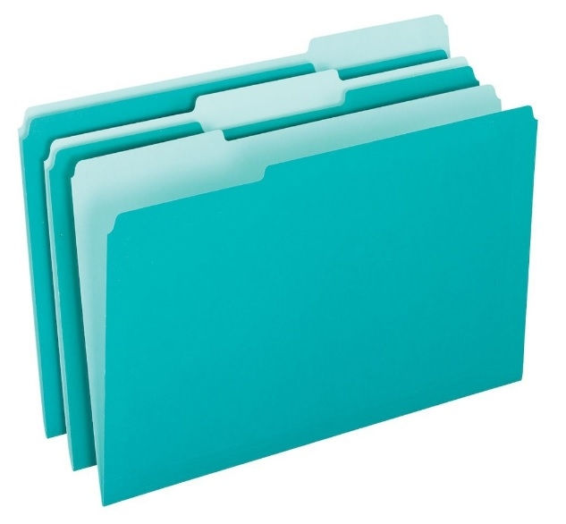 Oxford File Folder Letter  Size  - Aqua 