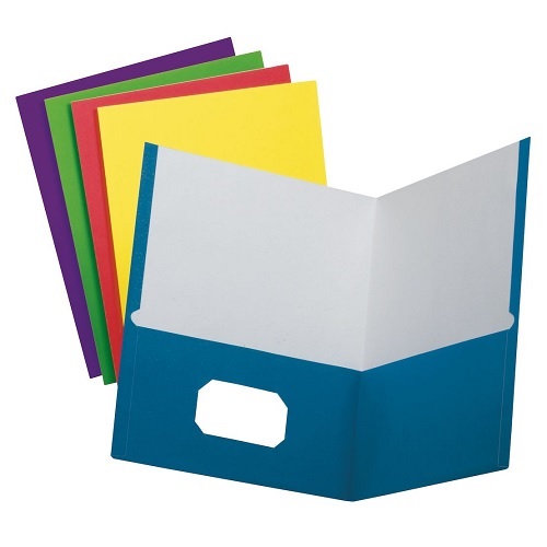 School Grade Two Pocket Portfolio - Assorted Colors