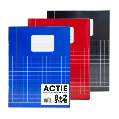 Squared 10mm A5 School Notebooks - Assorted Basic Colors