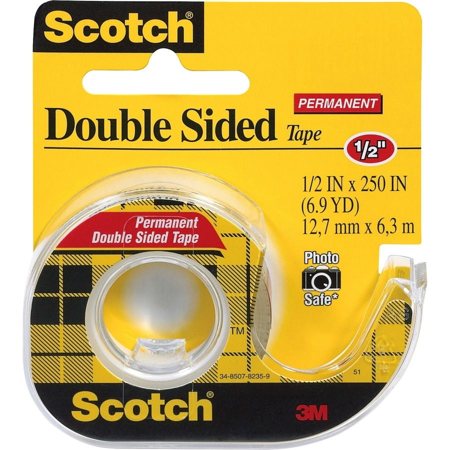 Double Sided Tape 1/2" With Dispenser