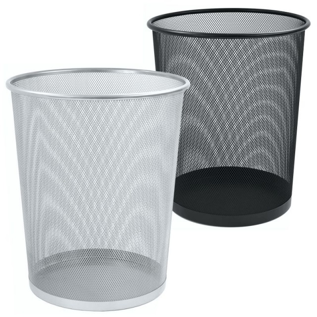 Mesh Round Waste Bin - Black