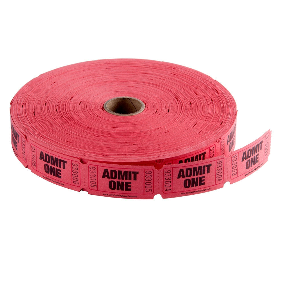 Single Admission Ticket Roll - Red