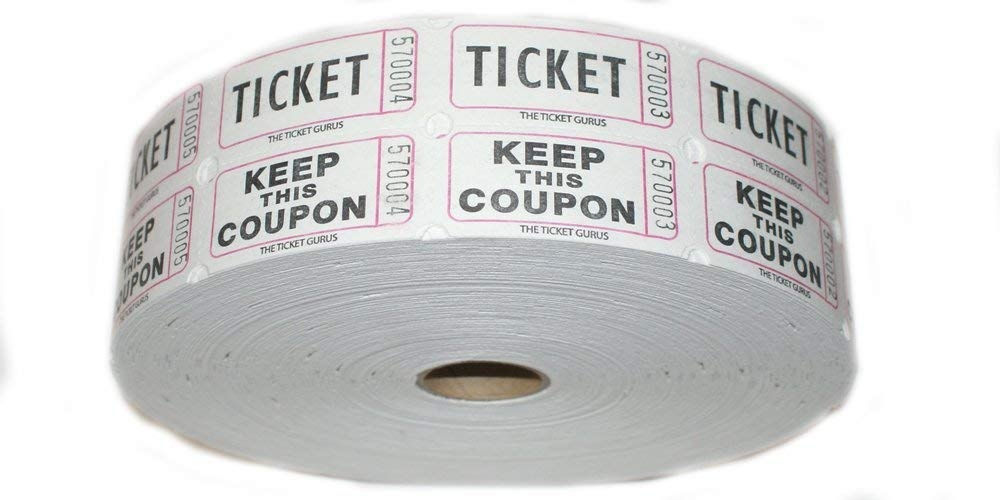 Double Admission Ticket Roll - White