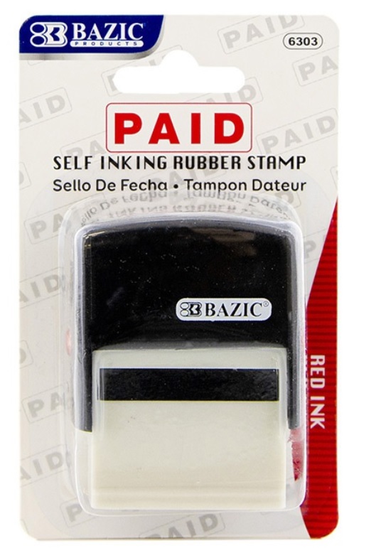 Self Inking Rubber Stamp - Paid