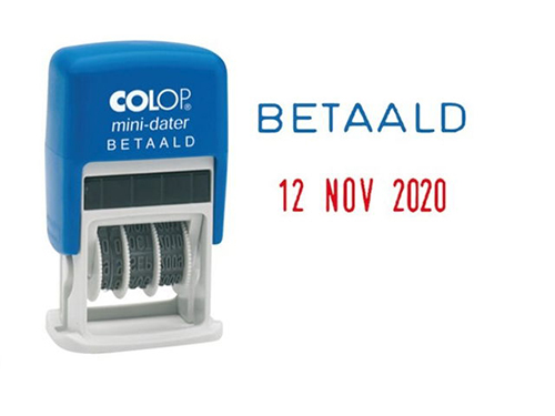 Mini Dater "BETAALD" - Dutch Text