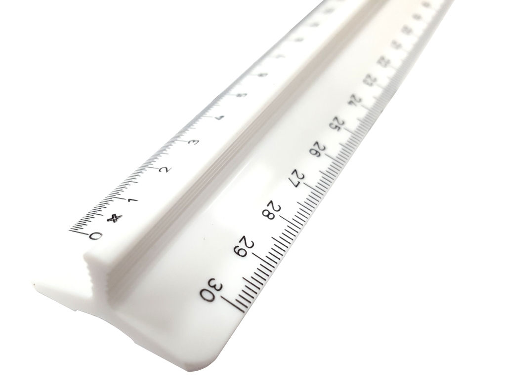 Plastic Ruler White With Grip - 30cm