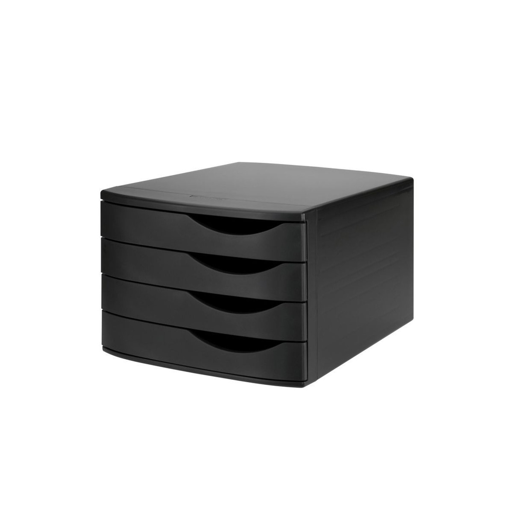 Closed 4-Drawer Desktop Set Black
