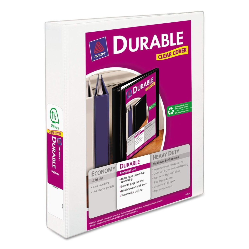 Ringbinder Letter Size 3R 1-1/2" - White