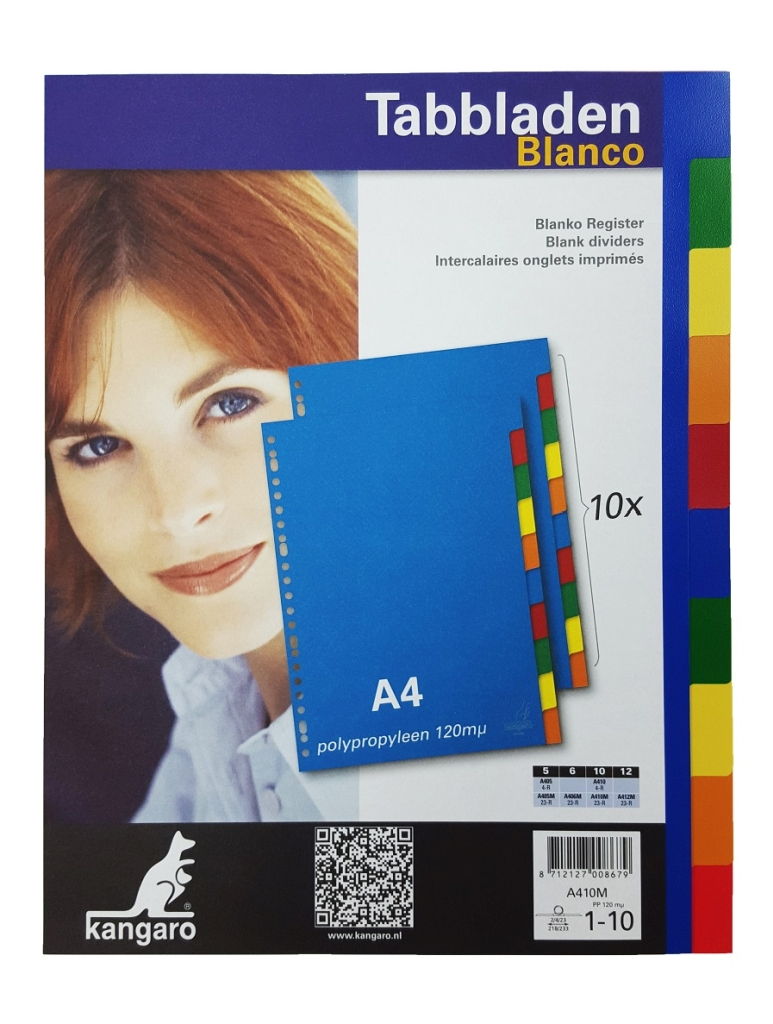A4 PP Index Divider - 10 Tabs