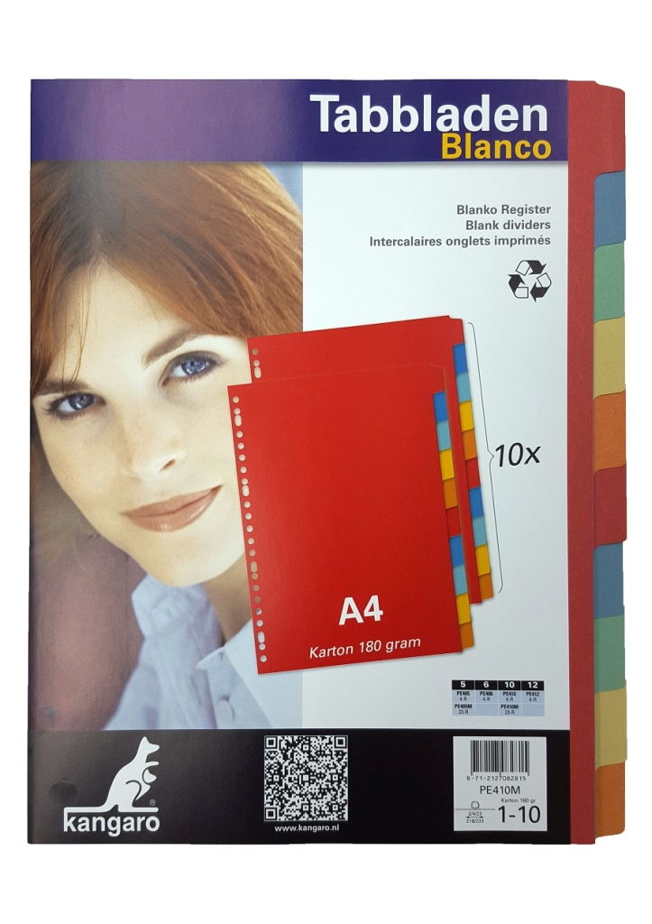 A4 Carton Index Divider - 10 Tabs