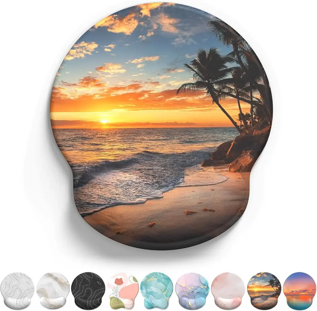 Mousepad With Wrist Support Sunset 