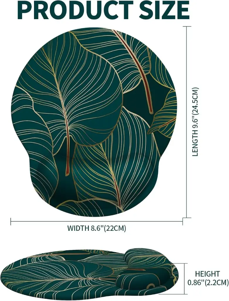 Mousepad With Wrist Support Tropical Plants 