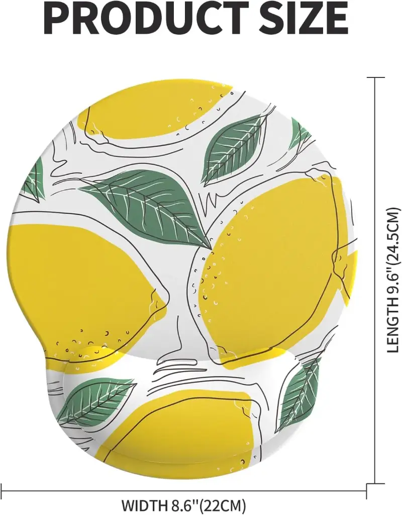 Mousepad With Wrist Support Lemon 