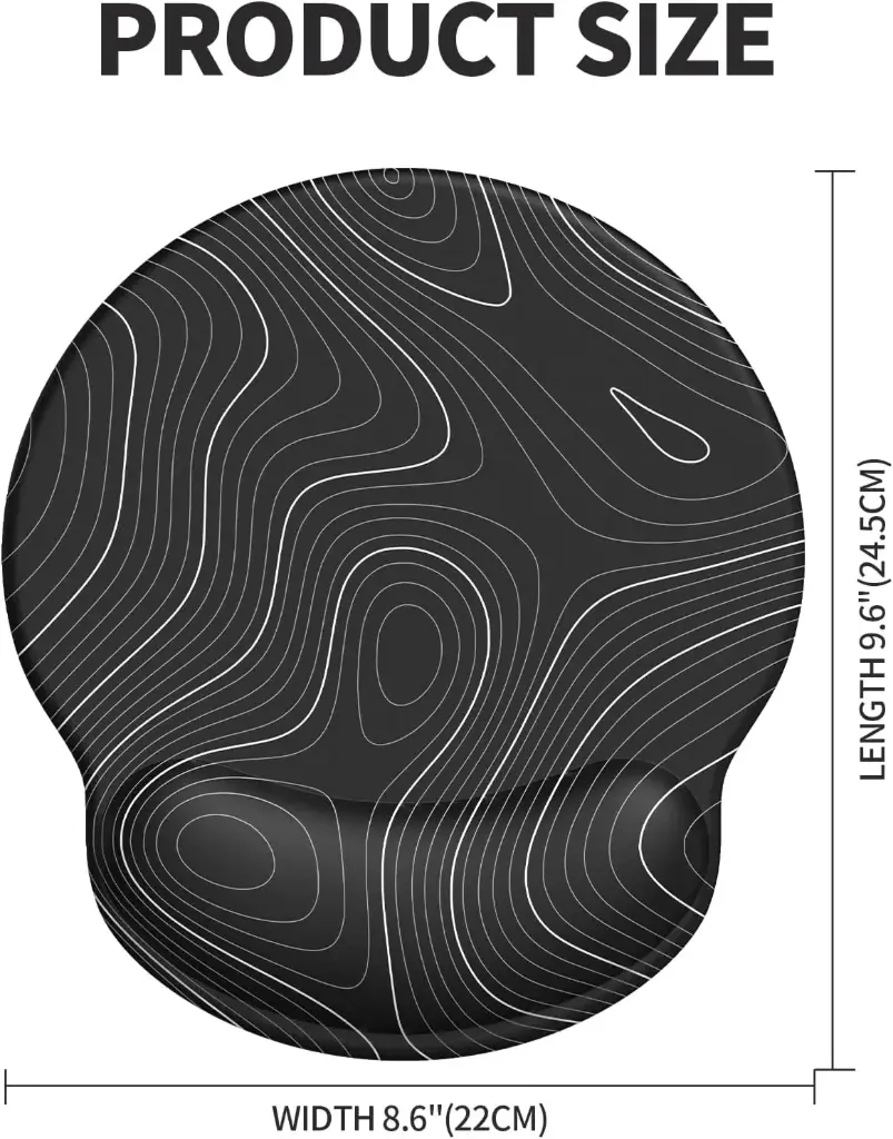 Mousepad With Wrist Support Black Line 