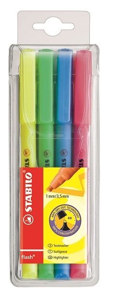 Stabilo Flash - 4 Assorted Colors