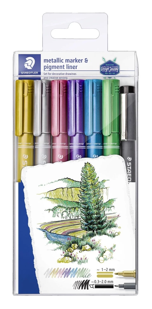 Staedtler Metallic Marker & Pigment Liner Set