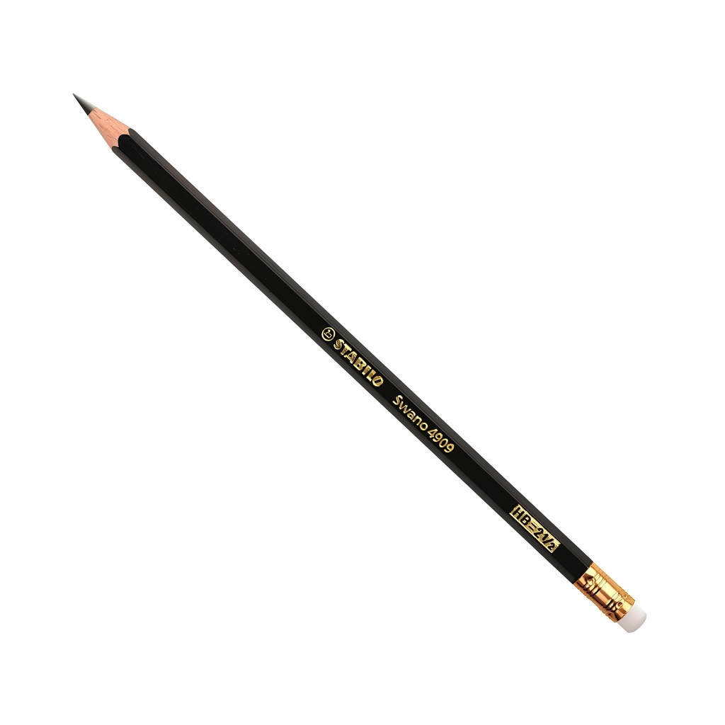 Stabilo Swano 4909 Pencil HB Rubber Tip Black