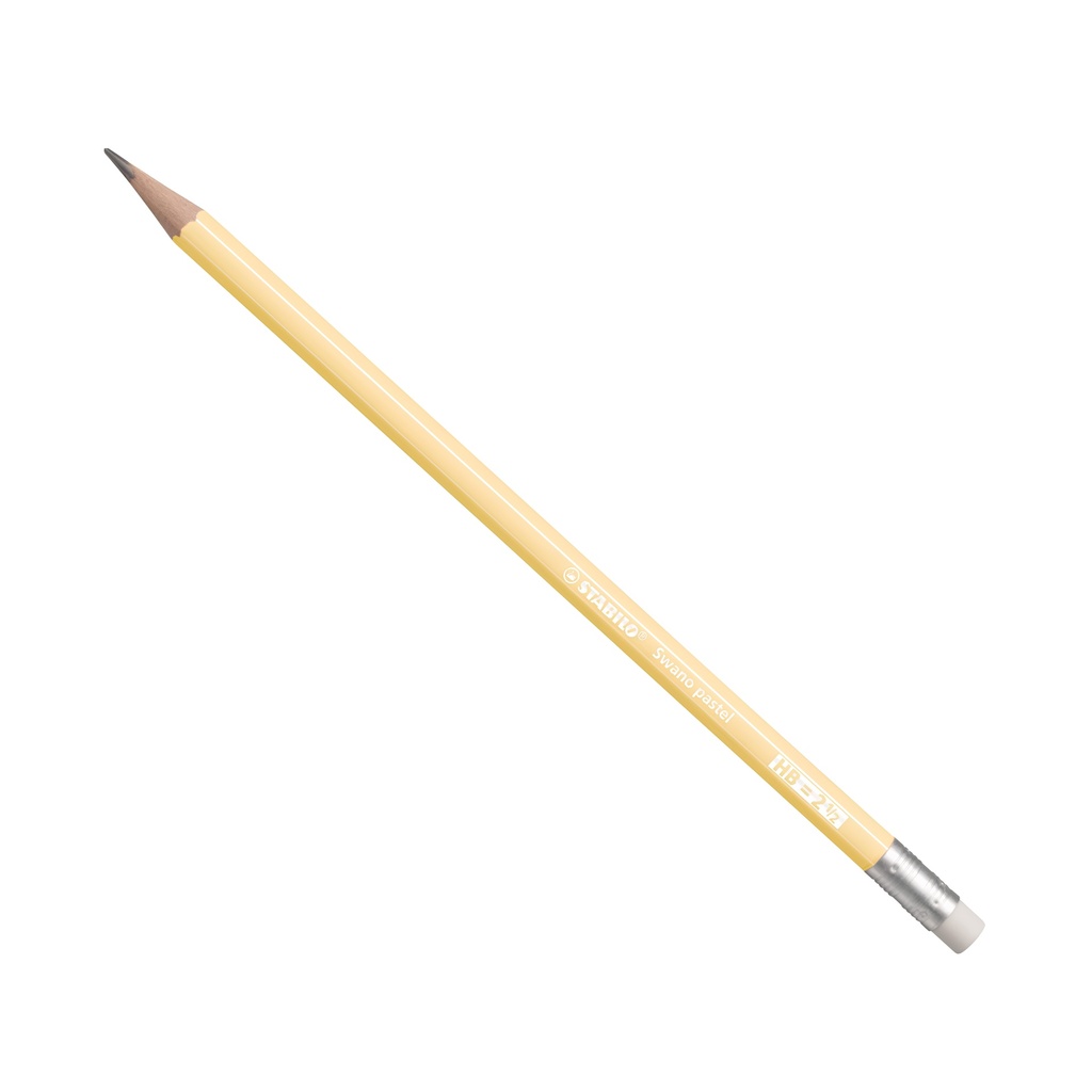 Stabilo Swano 4908 - Pastel Yellow Pencil HB Rubber Tip 