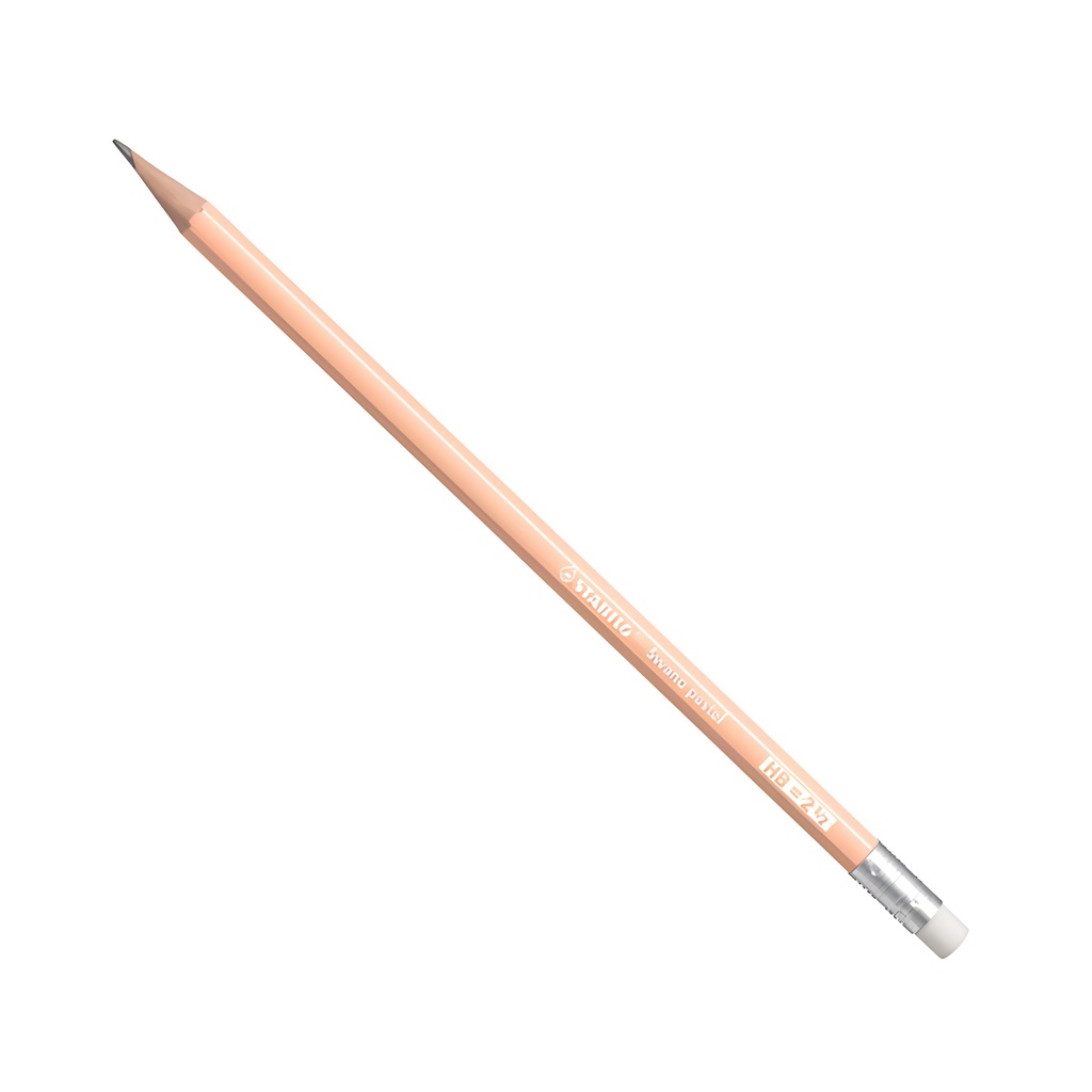 Stabilo Swano 4908 - Pastel Apricot Pencil HB Rubber Tip 