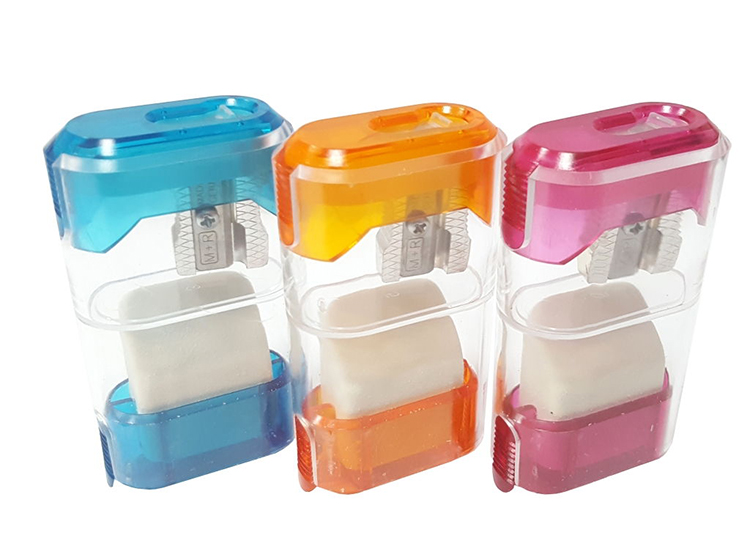 Single Hole Sharpener With Eraser - Assorted