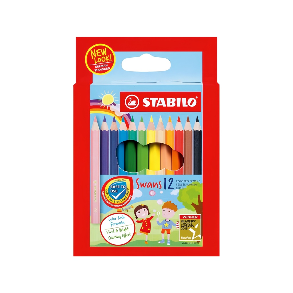 Stabilo Swans Short Coloring Pencils - Pack of 12