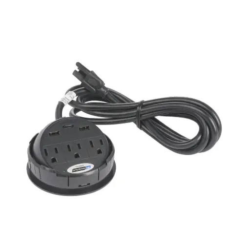 [4SIDI0623] USB In-Desk Power Outlet - BL