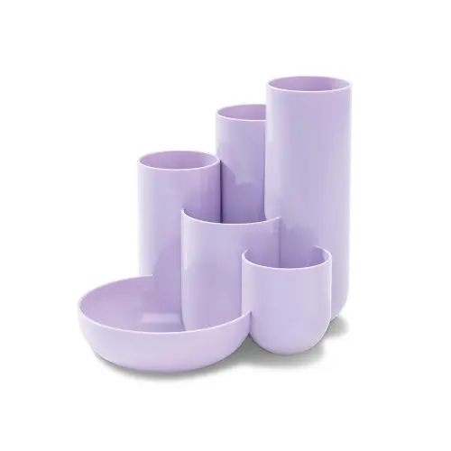 [3DAPE0072] 6 Compartments Desk Organizer - Pastel Lila