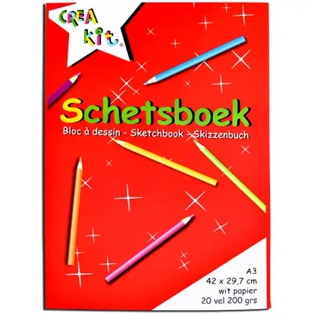 [3PADI0030] Sketch Pad (Schetsboek) A3 200gsm. (20) - White