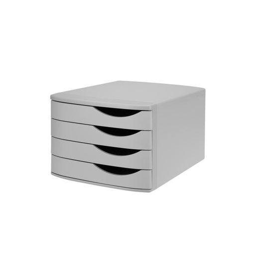 [3PBBT0038] Closed 4-Drawer Desktop Set Gray