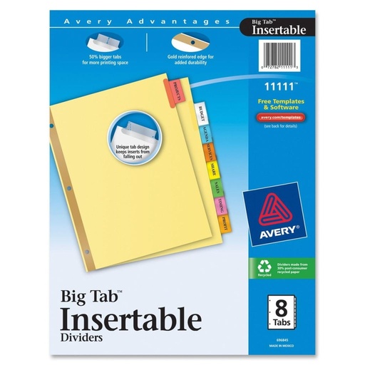 [3RBTB3531] Letter Size Carton Index Divider - 8 Tabs