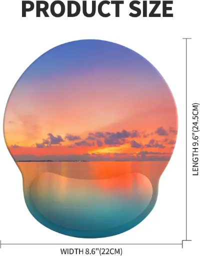 [3CAWP0054] Mousepad With Wrist Support Ocean Sunset 