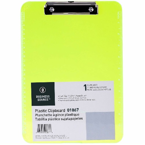 [3HECL2053] Clipboard Plastic Letter Size - Neon Yellow