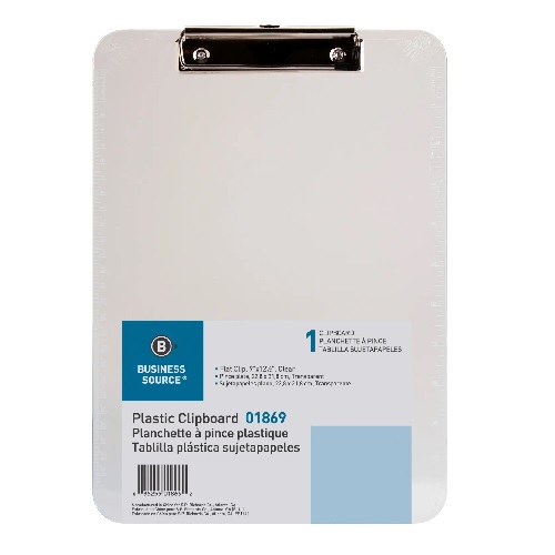 [3HECL2054] Clipboard Plastic Letter Size - Clear
