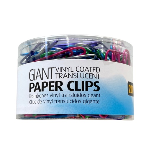 [3HECL3042] Vinyl Coated Paper Clips - Giant (200)