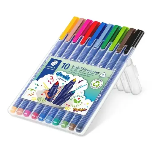 [3PEFB1045] Fibre-Tip Pen Staedtler Triplus - 10 Assorted Colors