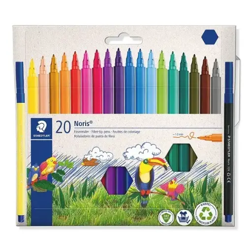 [3PEFB1047] Fibre-Tip Pen Staedtler Noris - 20 Assorted Colors