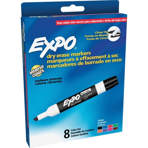 [3PEMK6011] Expo Dry Erase Marker - 8 Assorted Colors Chisel