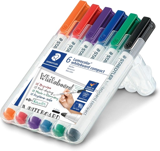 [3PEMK6041] Lumocolor Whiteboard Marker - 6 Assorted Colors Bullet