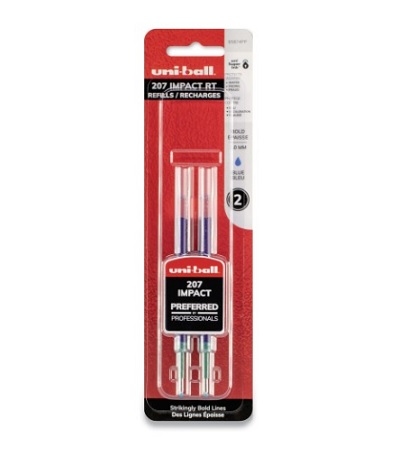 [3PERO1013] Uniball 207 Impact Blue Refill - 2-Pack