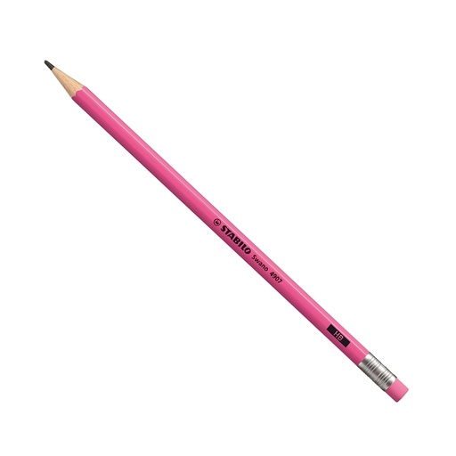 [3POHO1235] Stabilo Swano 4907- Neon Pink Pencil HB Rubber Tip