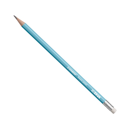 [3POHO1244] Stabilo Swano 4908 - Pastel Blue Pencil HB Rubber Tip 
