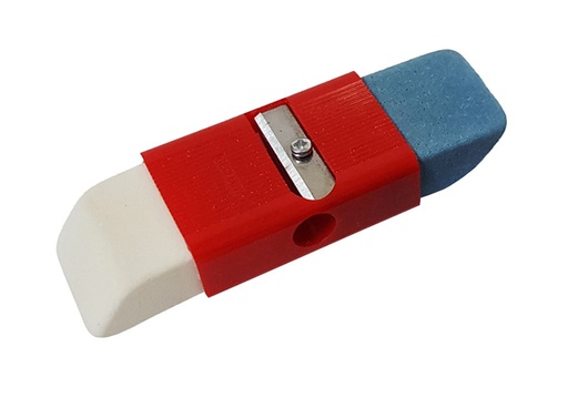 [3POHO2021] Single Hole Plastic Sharpener W/Erasers