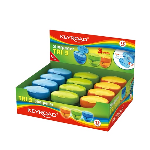 [3POHO2108] Keyroad Three Hole Sharpener Tri 3 - Assorted