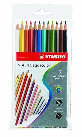 [3POKS0013] Stabilo Aquacolor Watercolor Pencils - Wallet of 12