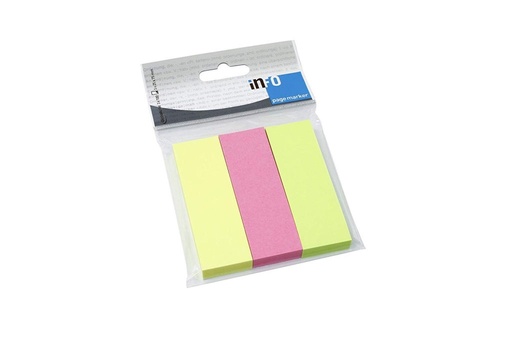 [3SNNE0010] Info Pagemarkers 25 x 75mm - Assorted Pastel Colors