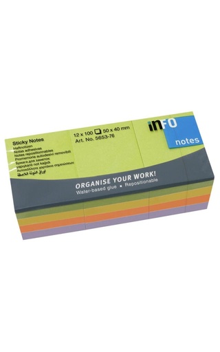 [3SNNE0507] Info Sticky Notes 50 x 40mm - Spring Colors