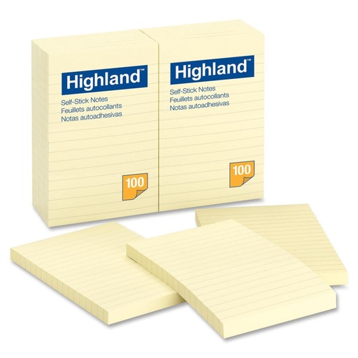 [3SNRU0002] Ruled Self Stick Notes - Yellow